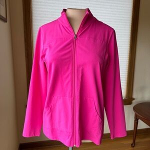 NWT Christopher Banks cotton and spandex size M Women's Pink Zip-Up Jacket